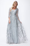 Load image into Gallery viewer, LA Merchandise LAF8356 3/4 Sleeve Embroidered A-Line Gown Mother of the Bride Dress