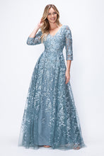 Load image into Gallery viewer, LA Merchandise LAF8356 3/4 Sleeve Embroidered A-Line Gown Mother of the Bride Dress