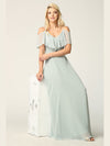 Load image into Gallery viewer, Wholesale Cold Shoulder Chiffon A-Line Floor-Length Bridesmaid Dress By LAV3263 - Sage - Bridesmaids Dress LAV
