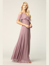 Load image into Gallery viewer, Wholesale Cold Shoulder Ruffle Chiffon Bridesmaid Dress By LAV3263