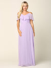 Load image into Gallery viewer, Wholesale Cold Shoulder Chiffon A-Line Floor-Length Bridesmaid Dress By LAV3263 - Lilac - Bridesmaids Dress LAV