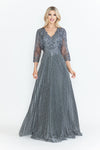Load image into Gallery viewer, Wholesale Mother Of The Bride Dress V-Neck Formal Gown By LAF8341 - CHARCOAL GREY - Dress LAF