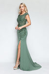 Load image into Gallery viewer, Wholesale Formal Dress Boat Neck Cap Sleeve Sheath Gown By LAF8343 - - Dress LAF