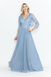 Load image into Gallery viewer, Wholesale Mother Of The Bride Dress V-Neck Formal Gown By LAF8341 - PERRY BLUE - Dress LAF