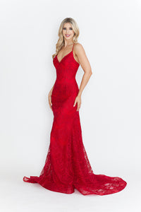 Wholesale Prom Dress V-Neck Spaghetti Strap Formal Gown By LAF8338