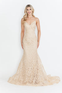 Wholesale Prom Dress V-Neck Spaghetti Strap Formal Gown By LAF8338