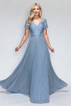 Load image into Gallery viewer, La Merchandise LAF8139 Pleated Mother Of Bride Formal Wholesale Gown - PERRY BLUE - LAF