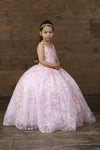 Load image into Gallery viewer, LA Merchandise LAZSCK323 Girls 3D Floral Sweetheart A-Line Gown with Removable Straps - - Girls Formal Dresses LAZ
