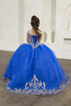 Load image into Gallery viewer, LA Merchandise LAZSCK318 Girls Lace Applique Off Shoulder Glitter Tulle A-Line Gown