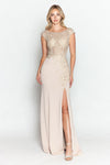 Load image into Gallery viewer, Wholesale Formal Dress Boat Neck Cap Sleeve Sheath Gown By LAF8343 - NUDE - Dress LAF