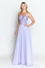 Load image into Gallery viewer, LA Merchandise LAF8185 Lace Appliqué Spaghetti Strap A-Line Gown Formal Prom &amp; Evening Dress