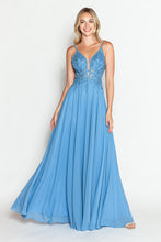 Load image into Gallery viewer, LA Merchandise LAF8185 Lace Appliqué Spaghetti Strap A-Line Gown Formal Prom &amp; Evening Dress