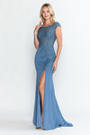Load image into Gallery viewer, Wholesale Formal Dress Boat Neck Cap Sleeve Sheath Gown By LAF8343 - - Dress LAF
