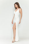 Load image into Gallery viewer, Wholesale Weeding Dress V-Neck High Slit Engagement Gown By LAF5309