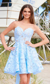 Load image into Gallery viewer, Wholesale Strapless Lace Short Prom Dress with Overskirt A-Line Cocktail Dress by LAX1017 - Blue - Dress LAX