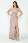 Load image into Gallery viewer, Wholesale Formal Dress High Slit Ruched Fitted Evening Gown By LAF5310