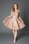 Load image into Gallery viewer, Wholesale Short Glitter Print V-Neck Dress LAZKY72534 | La Merchandise - BLUSH - Short Cocktail Dresses LAZ