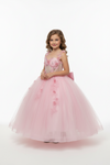 Load image into Gallery viewer, LA Merchandise LAZSCK328 Girls 3D Floral Illusion Corset A-Line Gown with Back Bow
