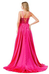 Cargar imagen en el visor de la galería, LAHL2861L Wholesale Long Satin Corset Prom Dress with Beaded Sheer Bodice Pockets &amp; Lace-Up Back - - Long Formal Dress LAH