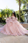 Load image into Gallery viewer, Wholesale Quinceañera Ball Gown with Corset Bodice Tiered Tulle Skirt &amp; Lace Appliqué By LA289