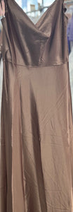 LA Merchandise LA1901 Long Bridesmaids Satin Dress - MOCHA - LA Merchandise