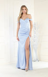 Load image into Gallery viewer, LA Merchandise LA7971 Satin Prom Gown - DUSTY BLUE - Dress LA Merchandise