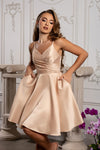 Load image into Gallery viewer, LA Merchandise LA1654 Spaghetti Straps Pockets Simple Hoco Dress - - Short Dress LA Merchandise