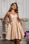 Load image into Gallery viewer, LA Merchandise LA1654 Spaghetti Straps Pockets Simple Hoco Dress - - Short Dress LA Merchandise