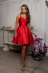 Load image into Gallery viewer, LA Merchandise LA1654 Spaghetti Straps Pockets Simple Hoco Dress - RED - Short Dress LA Merchandise