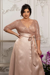 Load image into Gallery viewer, La Merchandise LA1852 Long Sleeve V-Neck Mother Of The Bride Dress - - LA Merchandise
