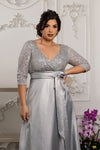Load image into Gallery viewer, La Merchandise LA1852 Long Sleeve V-Neck Mother Of The Bride Dress - - LA Merchandise