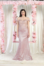 Load image into Gallery viewer, LA Merchandise LA2005 Off-Shoulder Lace Appliqued Evening Dress - DUSTY ROSE - Dress LA Merchandise