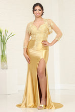 Load image into Gallery viewer, LA Merchandise LA2021 Long Satin Evening Dress with Bolero Jacket - GOLD - Dress LA Merchandise