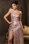 Load image into Gallery viewer, LA Merchandise LA2024 One Shoulder Glitter Special Occasion Gown - - Dress LA Merchandise