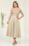 Load image into Gallery viewer, Wholesale Formal Dress A-Line Round Neck By LA2057 - GOLD - Dress LA Merchandise