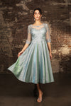 Load image into Gallery viewer, Wholesale Formal Dress A-Line Round Neck By LA2057 - SAGE - Dress LA Merchandise