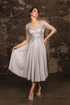 Load image into Gallery viewer, Wholesale Formal Dress A-Line Round Neck By LA2057 - SILVER - Dress LA Merchandise