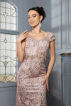 Load image into Gallery viewer, LA Merchandise LA2062 Cap Sleeve Fitted Mother of Bride Evening Gown - - Dress LA Merchandise