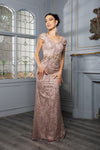 Load image into Gallery viewer, LA Merchandise LA2062 Cap Sleeve Fitted Mother of Bride Evening Gown - - Dress LA Merchandise