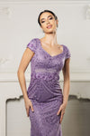Load image into Gallery viewer, LA Merchandise LA2062 Cap Sleeve Fitted Mother of Bride Evening Gown - - Dress LA Merchandise