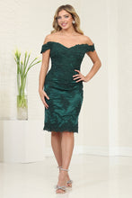 Load image into Gallery viewer, LA Merchandise LA2070 Sweetheart Knee Length Cocktail Lace Dress - HUNTER GREEN - Dress LA Merchandise