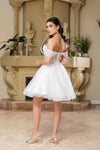 Load image into Gallery viewer, Tulle Off Shoulder Dama Short Dress LA2080 - - Dress LA Merchandise