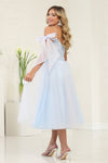 Load image into Gallery viewer, LA Merchandise LA2089 Sheer Bodice Tea Length Semi Formal Dress - - Dress LA Merchandise