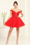 Load image into Gallery viewer, LA Merchandise LA2090 3D Butterfly A-Line Cocktail Short Dress - RED - Dress LA Merchandise