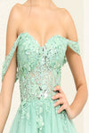 Load image into Gallery viewer, LA Merchandise LA2091 Floral Applique Glitter Hoco Dress - - Dress LA Merchandise