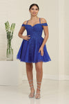 Load image into Gallery viewer, LA Merchandise LA2099 Lace Appliqued Short A-line Homecoming Dress - ROYAL - Dress LA Merchandise