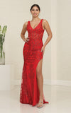 Load image into Gallery viewer, Wholesale Gala Gown V-Neck Sleeveless Sheath Dress By LA2102
