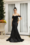 Load image into Gallery viewer, LA Merchandise LA2104 Off-Shoulder Embroidered Long Prom Gown