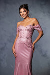 Load image into Gallery viewer, LA Merchandise LA2104 Off-Shoulder Embroidered Long Prom Gown