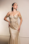 Load image into Gallery viewer, LA Merchandise LA2104 Off-Shoulder Embroidered Long Prom Gown